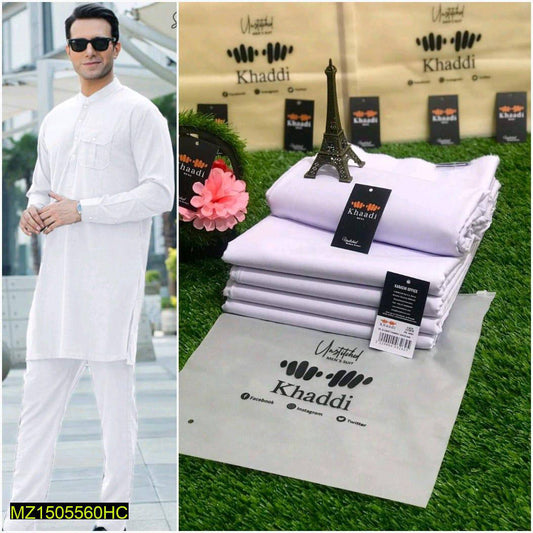 Men's Unstitched Cotton Plain Suit